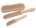 3pcs steel wire brushes & wooden handle